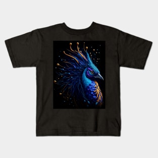 Splash Art of a Beautiful Peacock Kids T-Shirt